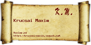 Krucsai Maxim névjegykártya